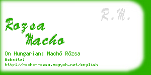 rozsa macho business card